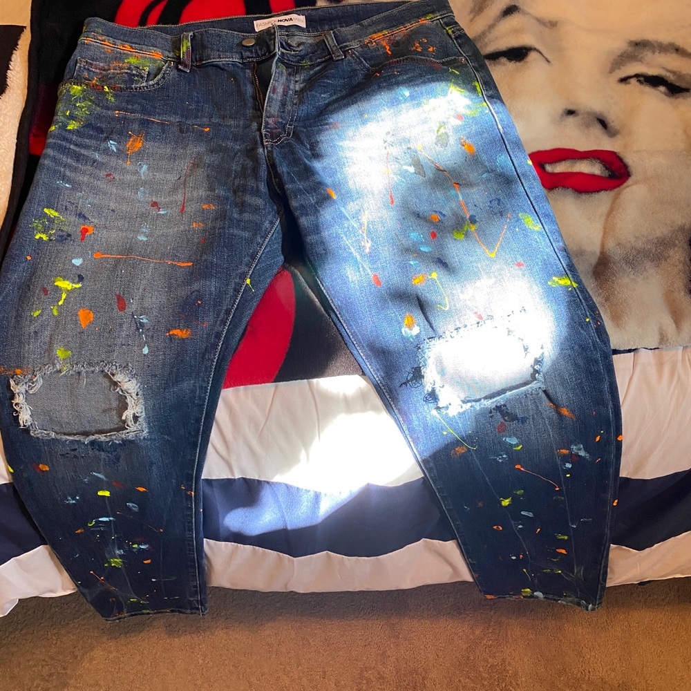 Paint splattered FashionNova jeans